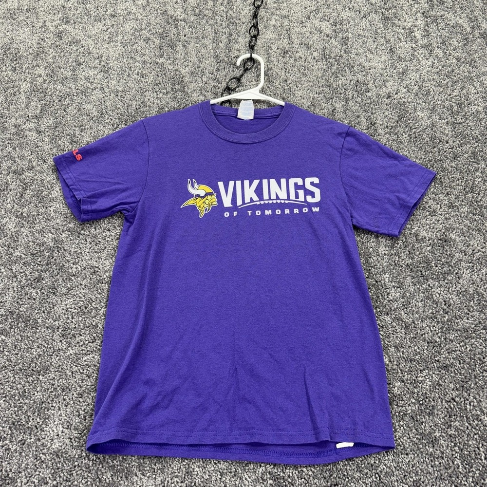 Minnesota Vikings Shirt Boys Large Purple NFL Football Port & Company Tee Top